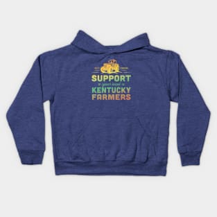 Support Your Local Kentucky Farmers Vintage Tractor Kids Hoodie